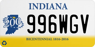 IN license plate 996WGV