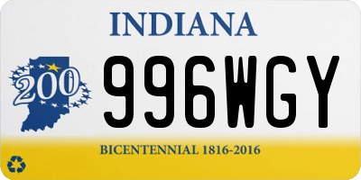 IN license plate 996WGY