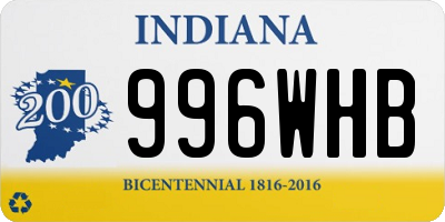 IN license plate 996WHB