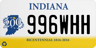 IN license plate 996WHH