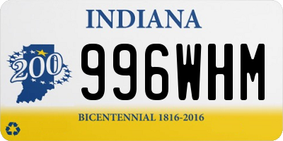 IN license plate 996WHM