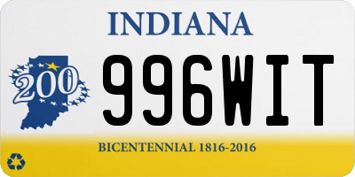 IN license plate 996WIT