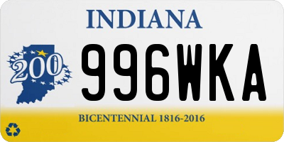 IN license plate 996WKA