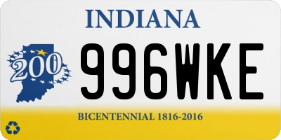 IN license plate 996WKE