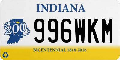 IN license plate 996WKM