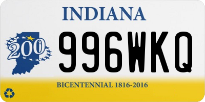 IN license plate 996WKQ