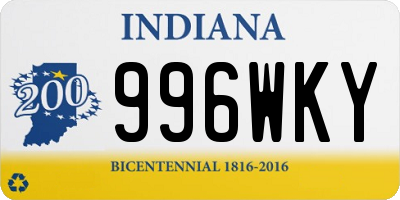 IN license plate 996WKY