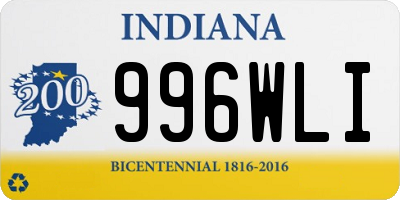 IN license plate 996WLI