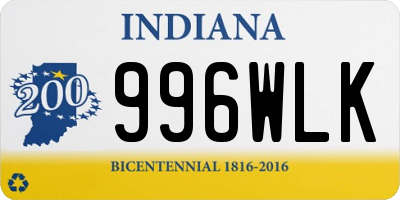 IN license plate 996WLK