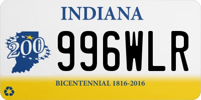 IN license plate 996WLR