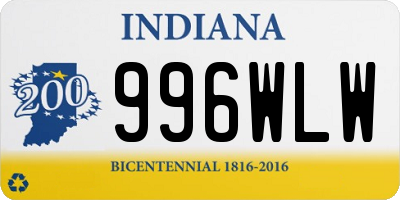 IN license plate 996WLW