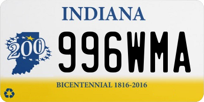 IN license plate 996WMA