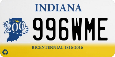 IN license plate 996WME