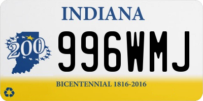 IN license plate 996WMJ