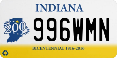 IN license plate 996WMN