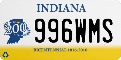 IN license plate 996WMS