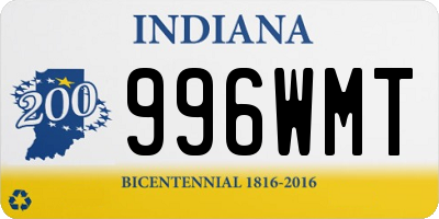 IN license plate 996WMT