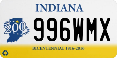IN license plate 996WMX