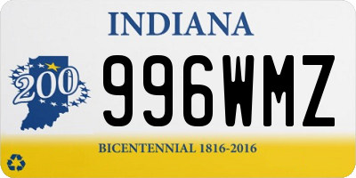 IN license plate 996WMZ