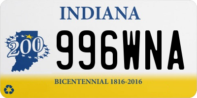 IN license plate 996WNA