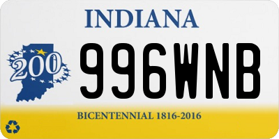 IN license plate 996WNB