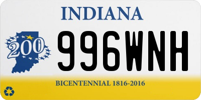 IN license plate 996WNH