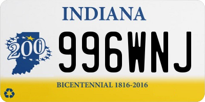 IN license plate 996WNJ