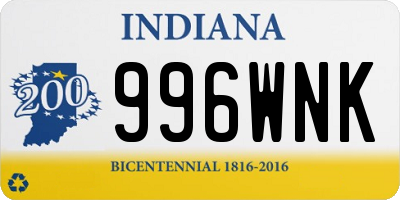 IN license plate 996WNK