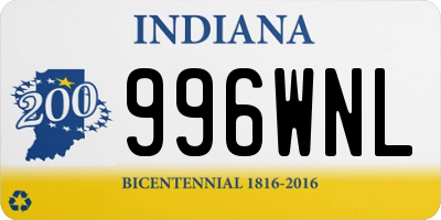 IN license plate 996WNL