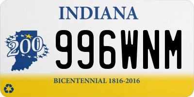 IN license plate 996WNM