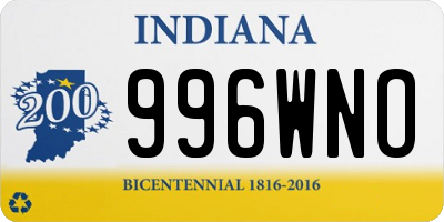 IN license plate 996WNO