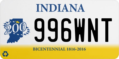 IN license plate 996WNT