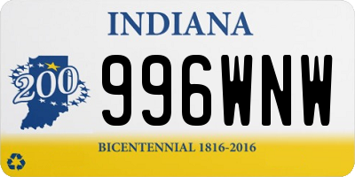 IN license plate 996WNW