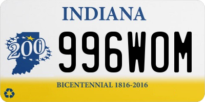 IN license plate 996WOM