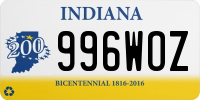 IN license plate 996WOZ