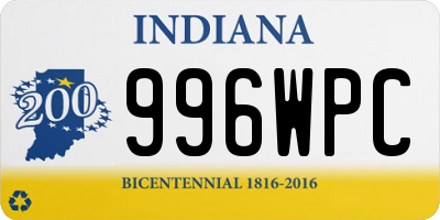 IN license plate 996WPC