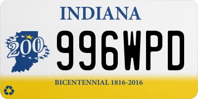 IN license plate 996WPD