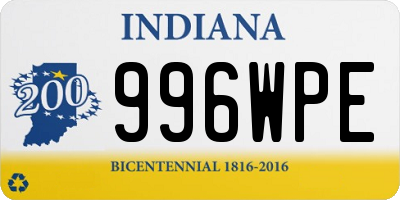 IN license plate 996WPE