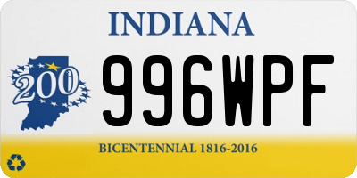 IN license plate 996WPF