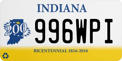 IN license plate 996WPI