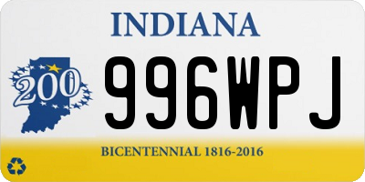 IN license plate 996WPJ