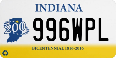 IN license plate 996WPL