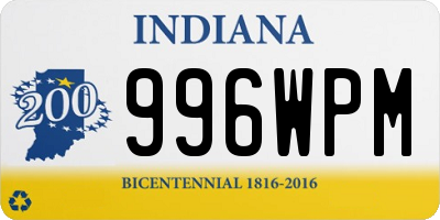 IN license plate 996WPM