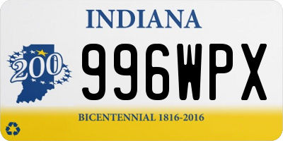 IN license plate 996WPX