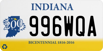 IN license plate 996WQA