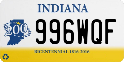 IN license plate 996WQF