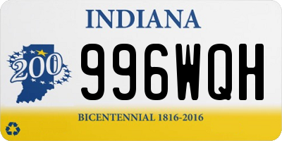 IN license plate 996WQH