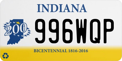 IN license plate 996WQP