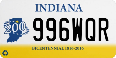 IN license plate 996WQR