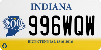 IN license plate 996WQW